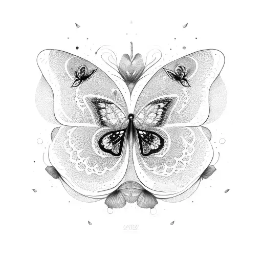 Butterflies With A Full Moon