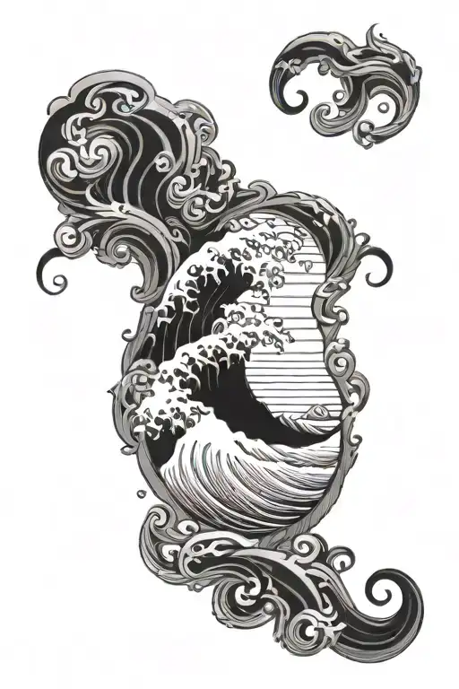 Black And White Wave Greek Mythology