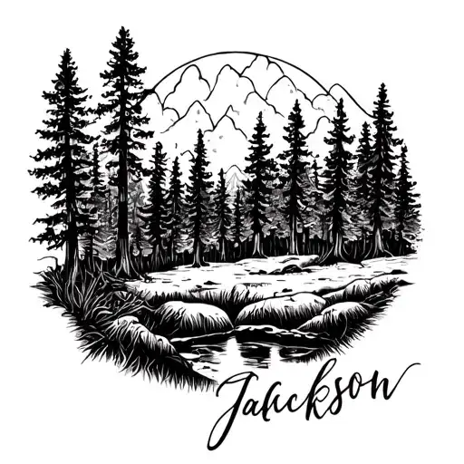 Forest Scene With Name Jackson