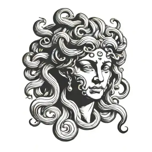 Medusa Greek Mythology Old Face Made