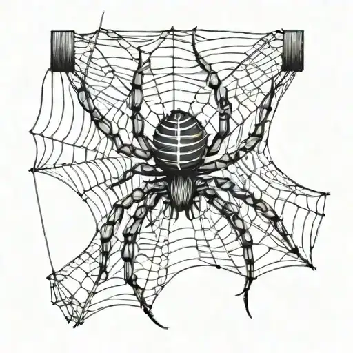 Spider Hanging From Web