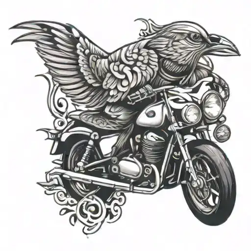 A Peaceful Dove Riding A Sleek Motorbike
