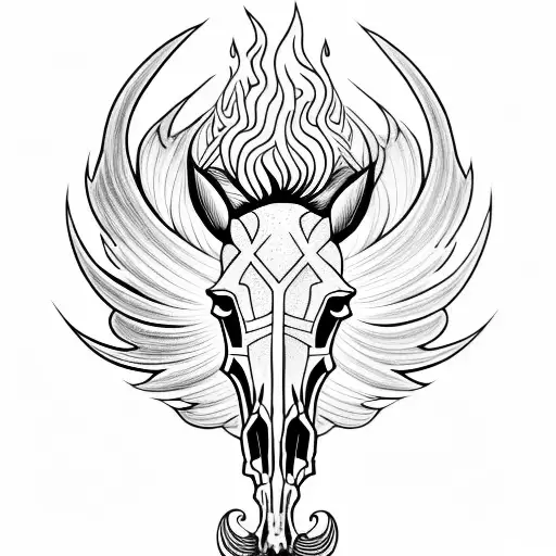 Horse Skull With Fire Eyes