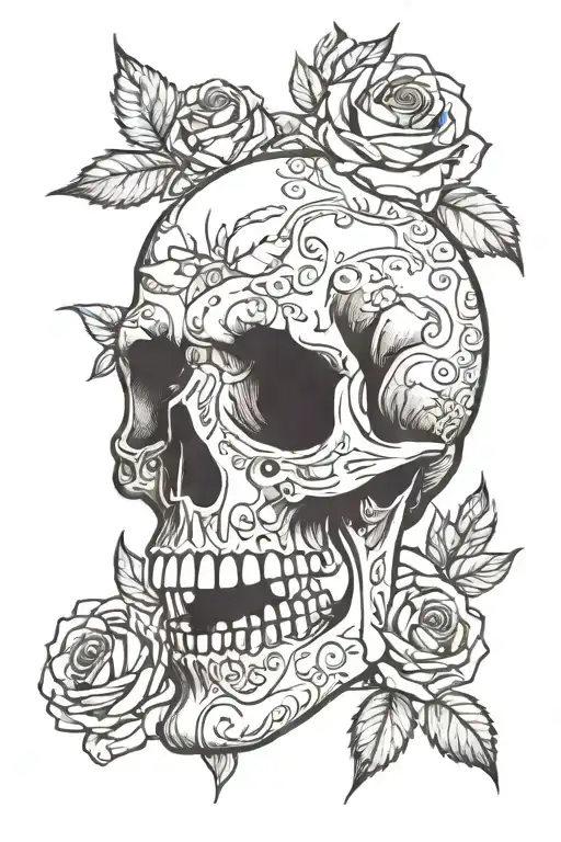 Skull And Roses Growing