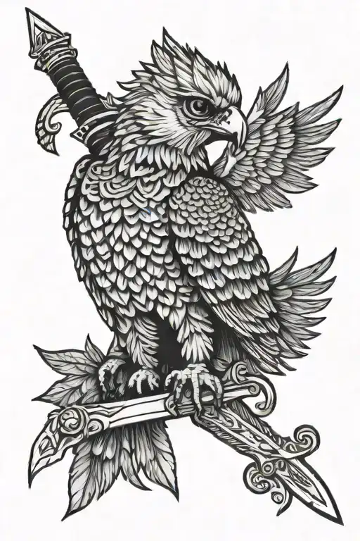 Harpy Eagle And Sword