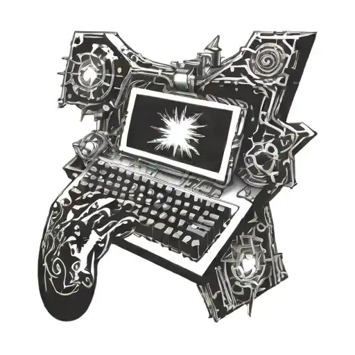 Gaming Pc Keyboard With A Portal Opening
