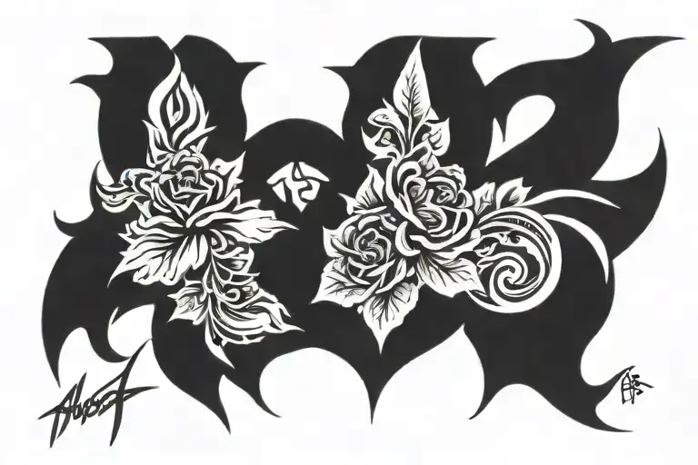 Cover Up Of A Upper Tight Tattoo With Heavy Black Lettering