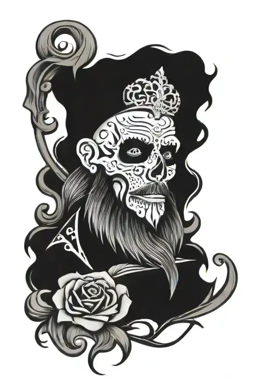 Bearded Skull Tattoo Designs