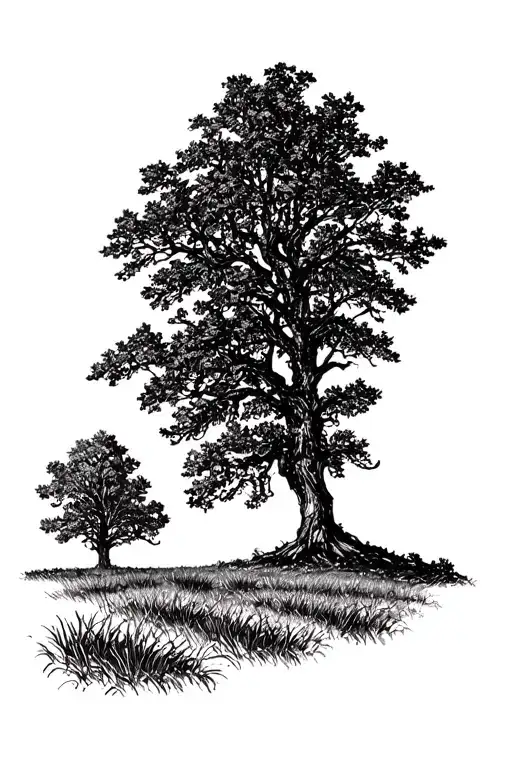 Idyllic Tree In Field