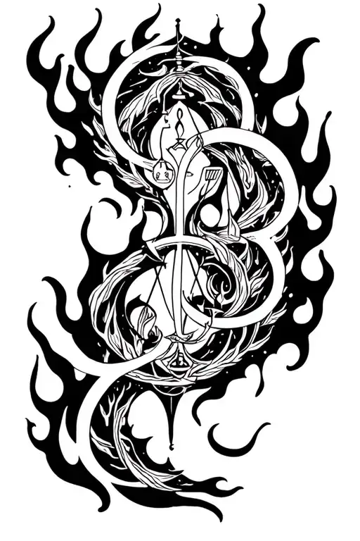 Libra And Gemini Combo Flames And Zodiac