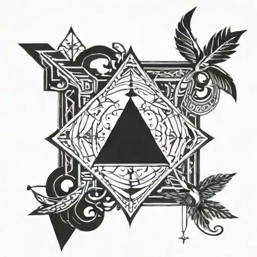 An Intricate Arrow Design Incorporating Elements Of The Middle East And Music