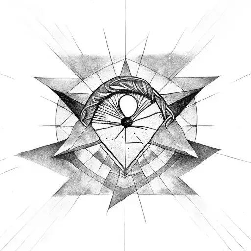 Heart Of Stone With Mold Inside A Triangle And A Sun At The Tip Of The Triangle