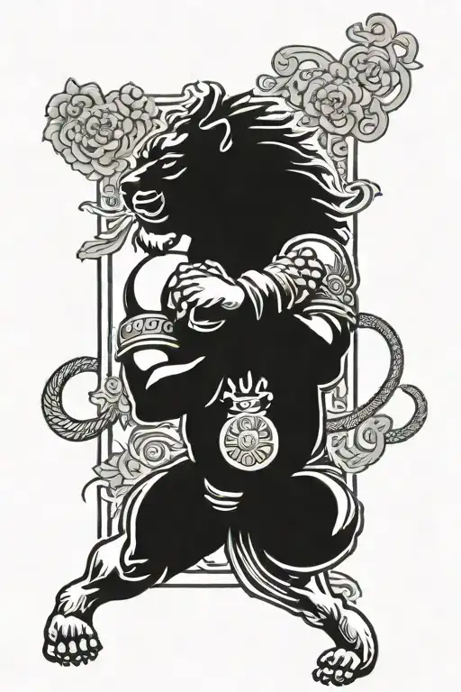 Lion Buddha Muay Thai Pose