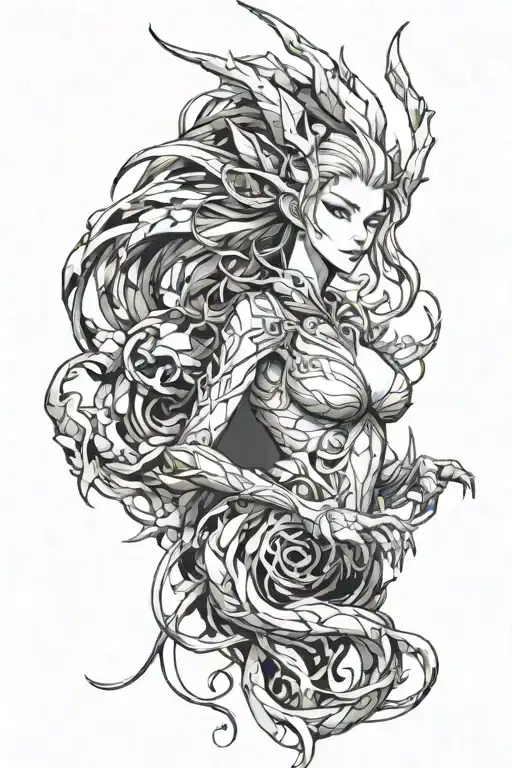 A Surreal Anime-inspired Design Of Zyra Dragon Trainer Skin