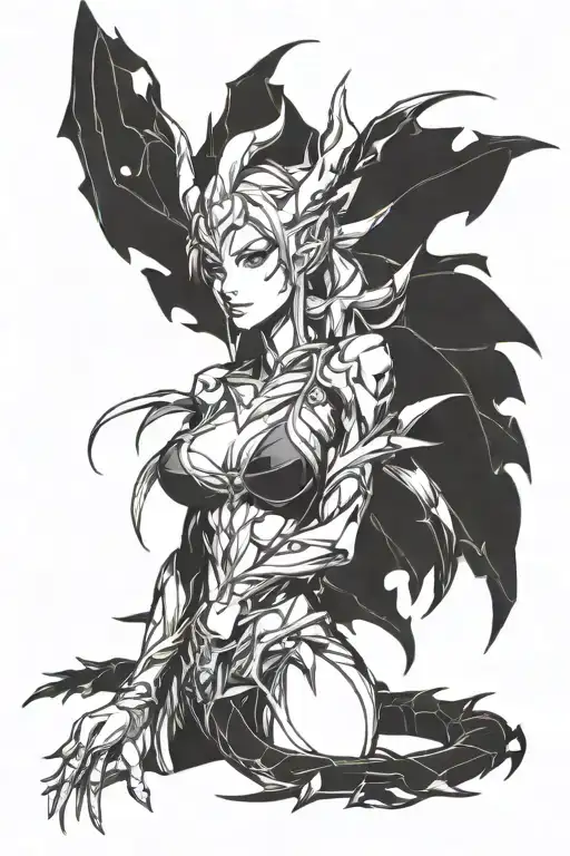 A Hot Sexy Anime-inspired Design Of Zyra Dragon Trainer Skin From League Of Legends