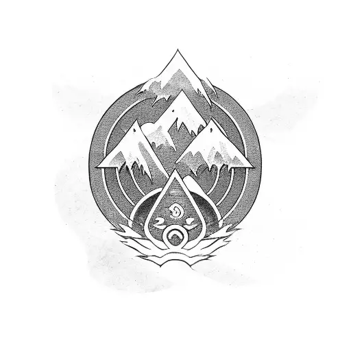 Akatsuki Logo Infront Of Mountain