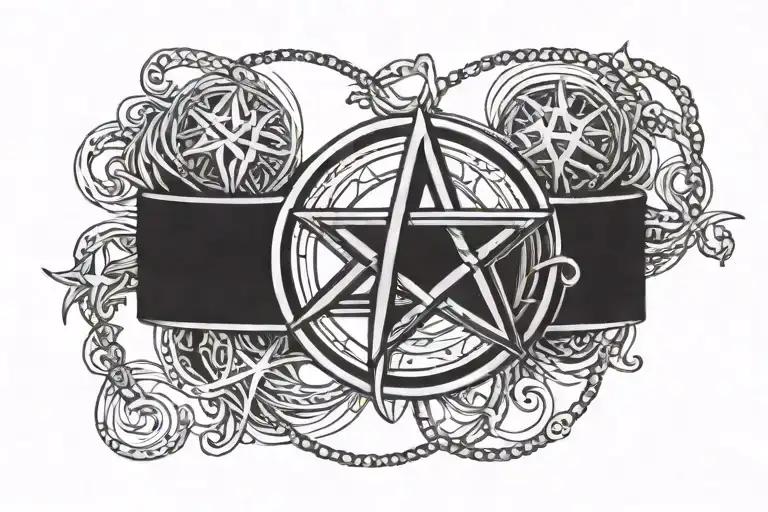 Bracelet With Pentagram On The Wrist