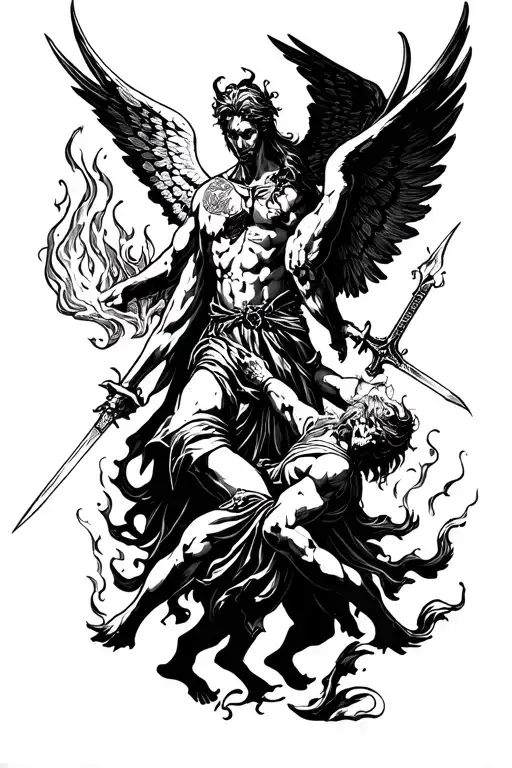 Fight Between Archangels And Demons And That The Archangels Have Swords Of Fire