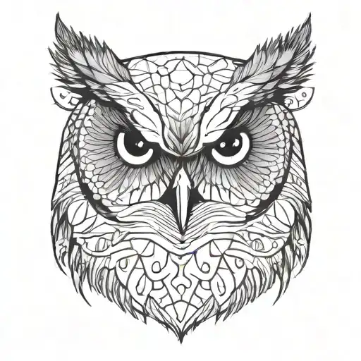 Owl From The Front With A Defiant Face