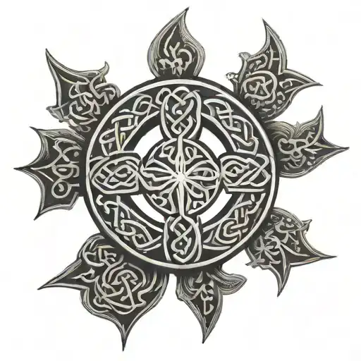 Celtic Cross Yin Yang Symbol