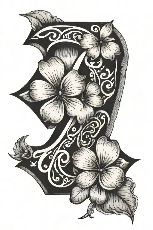 Letters K D A With A Four Leaf Clover And The Number 24