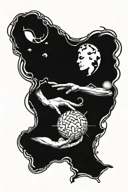 Atlas Holding Brain Instead Of Globe Surrounded