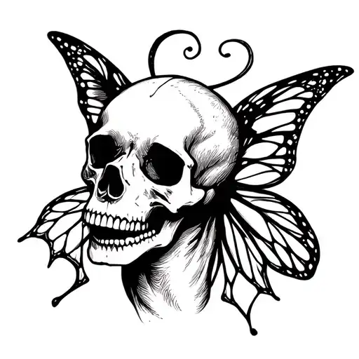 Skull Dog Fairy Horror Lettering