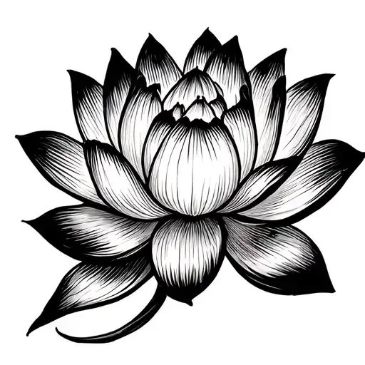 Negative Space Lotus Flower No Shading