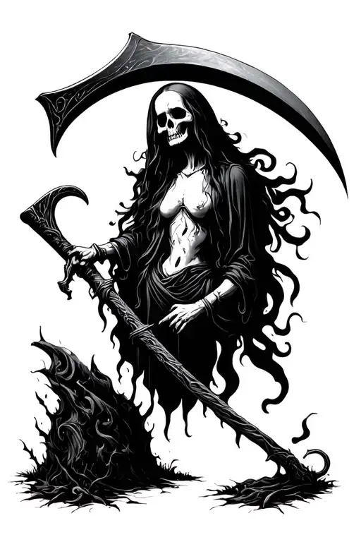 Gothic Style Death With A Scythe