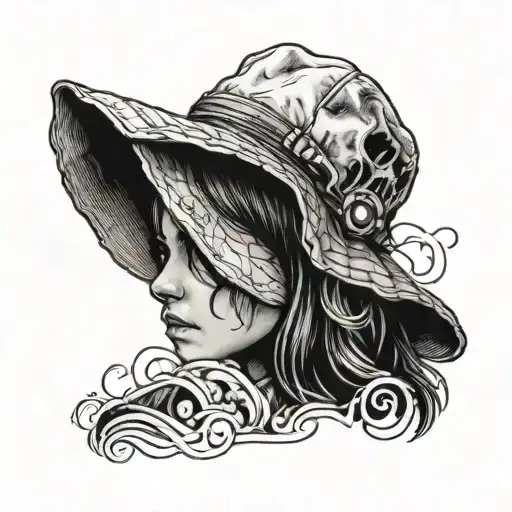 A Tattoo Of Clementine's Hat From The Walking Dead Telltale Games Series In The Background Blackwork