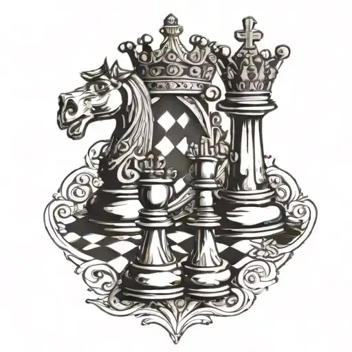 King And Queen Chess With Heart