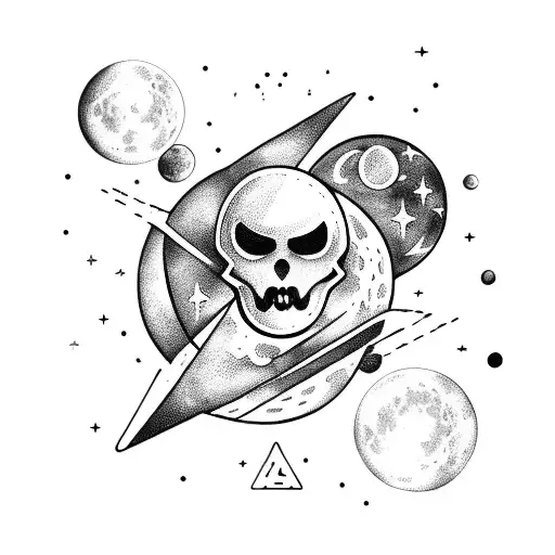 Moon Planets Space Star Triangle