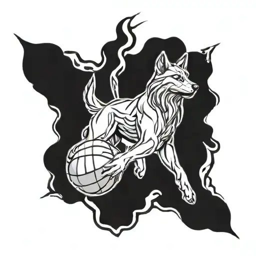 Combine A Wolf And A Greek God In A Basketball-themed