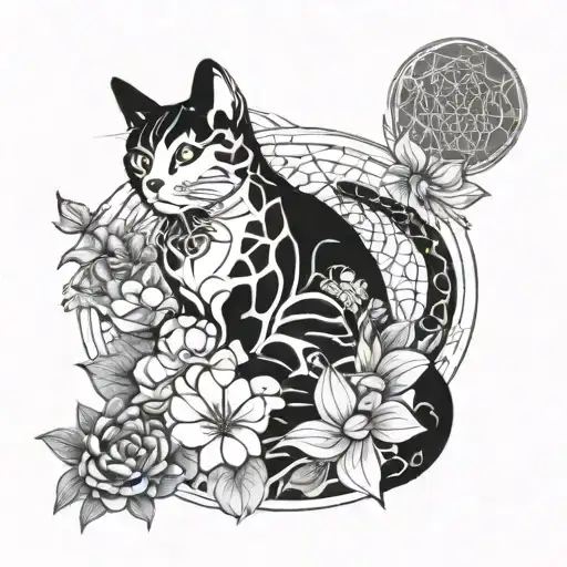 Cat And Flower Of Life