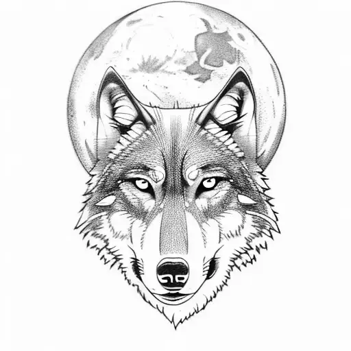 Wolf With Moonlight