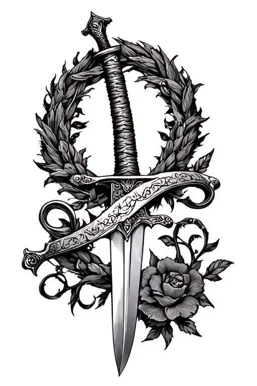 Manere Fortis Wreath And Sword