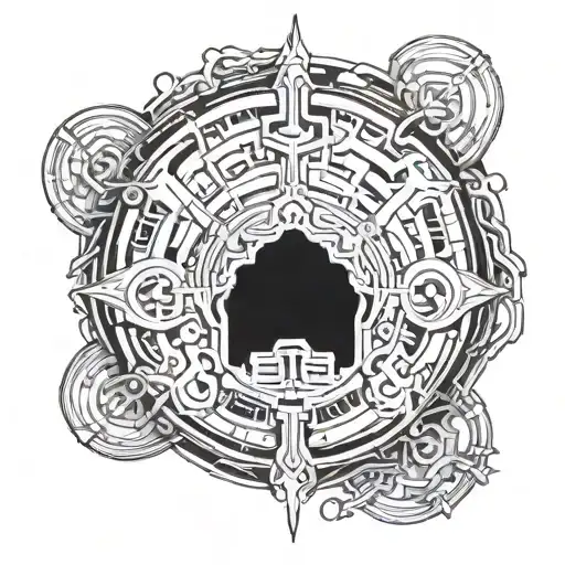 Cybernetic Dark Ornament With Number And Serial Code