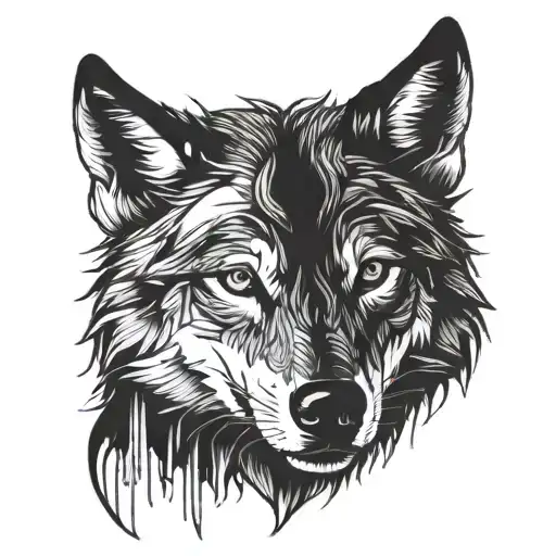 Wolf Head With Light Rays Around It