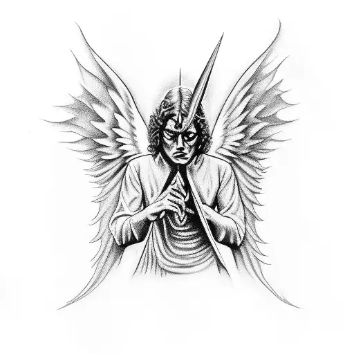 Angel From Led Zeppelin's Logo Together With The Devil From Black Sabbath's Logo