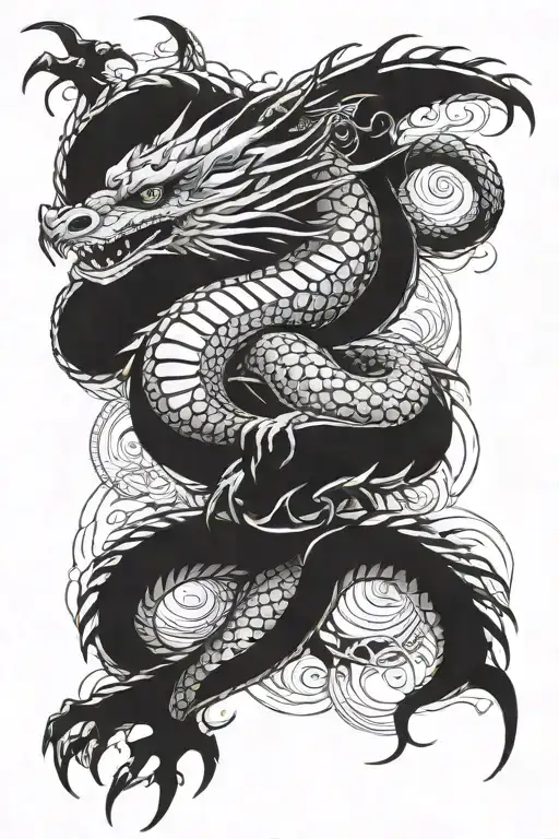 Dragon Wrapping Leg Around Calf