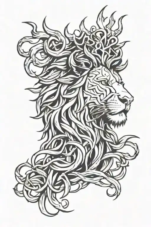 Side View Crown Of Thorns Lion Head