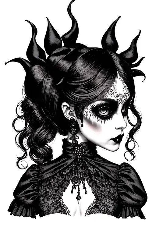 Gothic Style Harlequin Doll