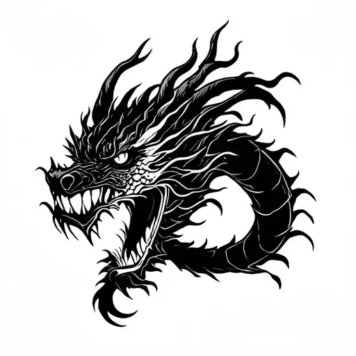 Japanese Dragon With A Mutilated Head