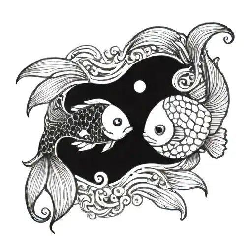 Yin And Yang Fish Swimming
