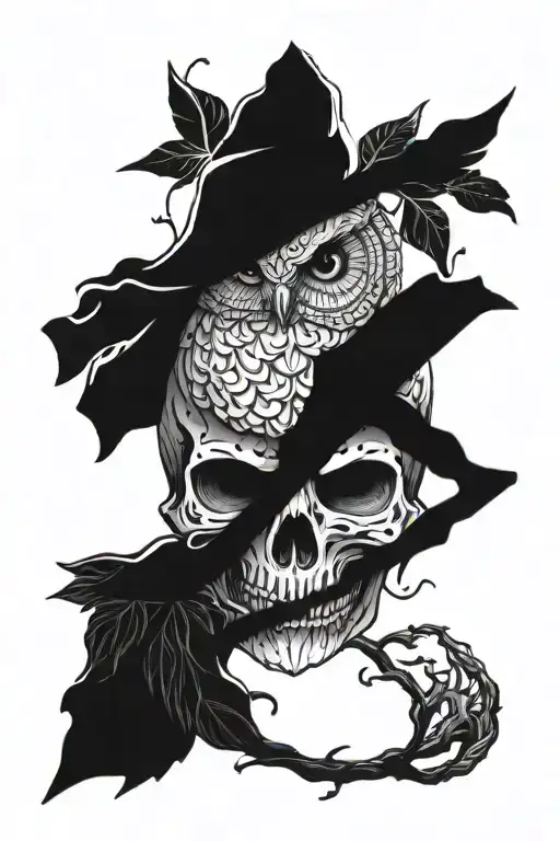 Skull And Owl