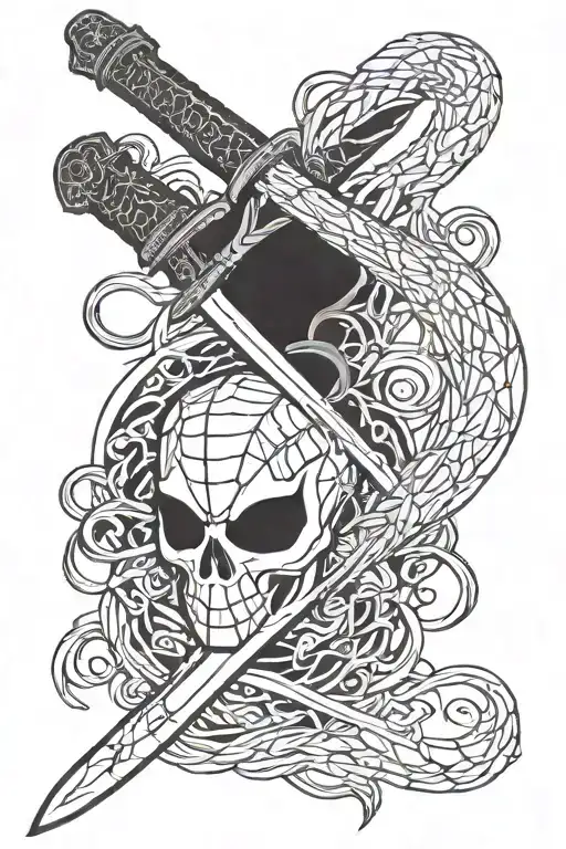 Spider Skin Katana Sword