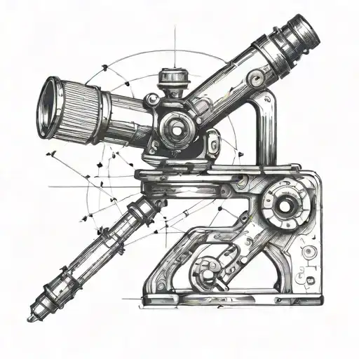 A Minimalist Tattoo Of A Microscope Symbolizing A Love For Science