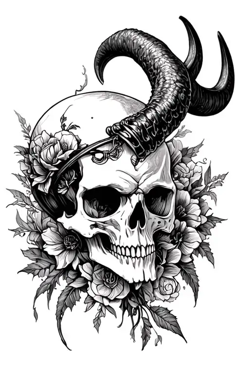Skull And Horns