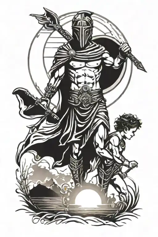 Scripture And Sunset And Spartan And Child Standing