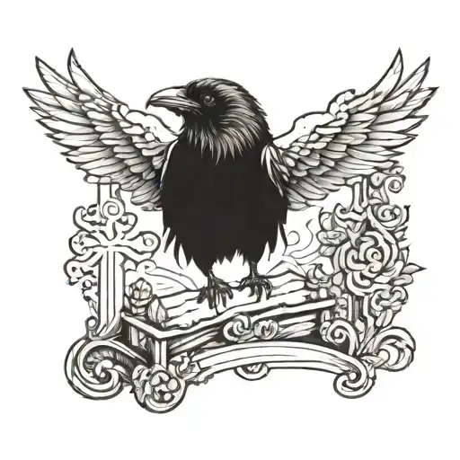 A Raven Standing On A Grave